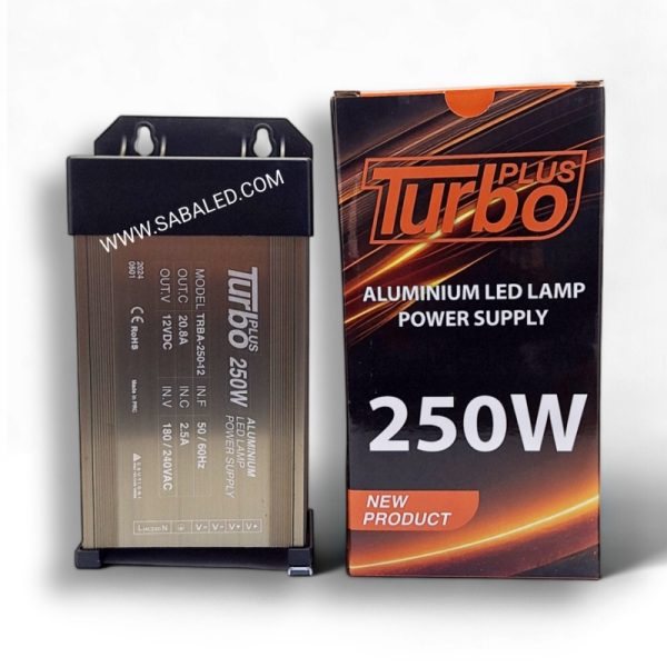 منبع تغذیه صنعتی 250W توربو با ولتاژ خروجی پایدار، مناسب برای مصرف‌کنندگان نیمه‌سنگین و کاربردهای متنوع برقی