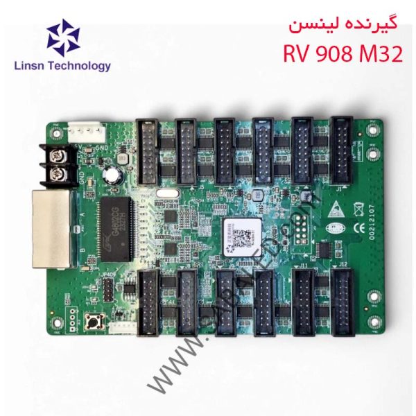 کنترلر Linsn RV908 M32 برای تابلو LED رنگی با پشتیبانی از پورت HUB75 و سازگاری با کارت‌های ارسال لینسن