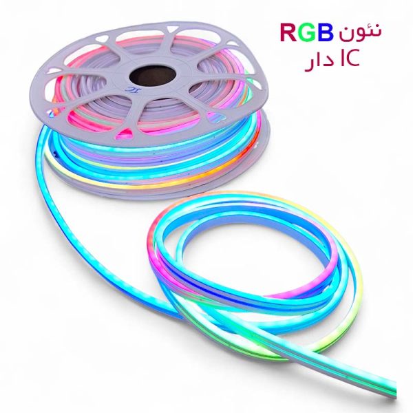 خرید نئون RGB آی سی دار با ریموت و مناسب ماشین باز و گیمر ها